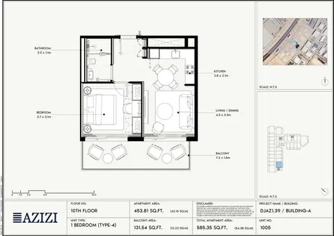 Floor plan, 1 Bed