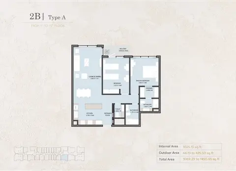 Floor plan, 2 Bed