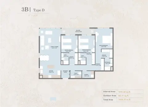 Floor plan, 3 Bed