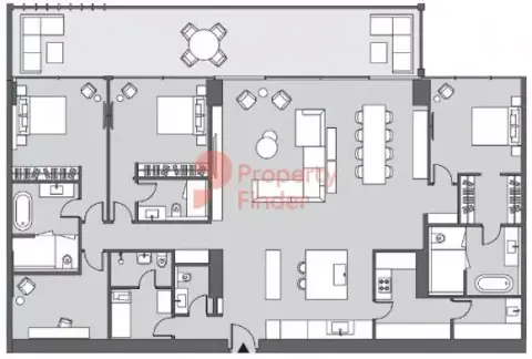 Six Senses floor plan, 3 Bed, 3,394–3,743 sq ft