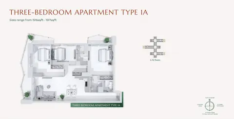 Floor plan, 3 Bed