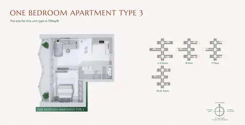 Floor plan, 1 Bed