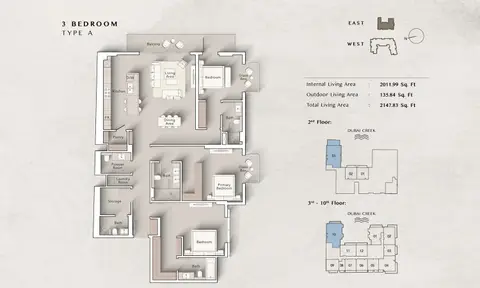 Floor plan, 3 Bed