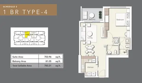 Floor plan, 1 Bed