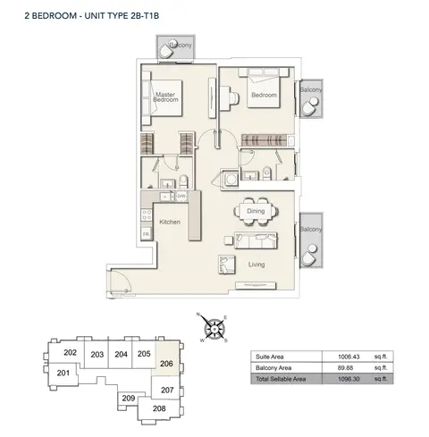 Floor plan, 2 Bed
