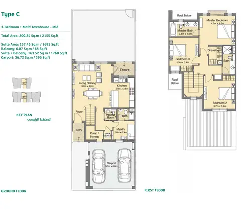 Floor plan, 3 Bed