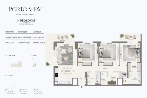 Floor plan, 3 Bed