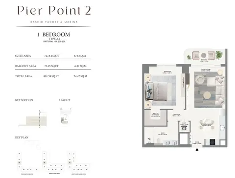 Floor plan, 1 Bed