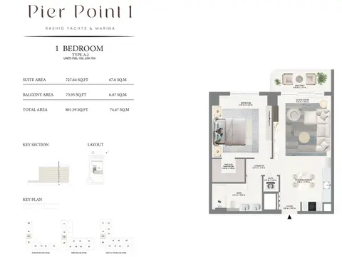 Floor plan, 1 Bed