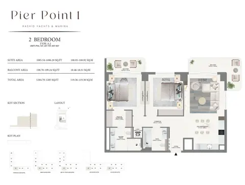 Floor plan, 2 Bed