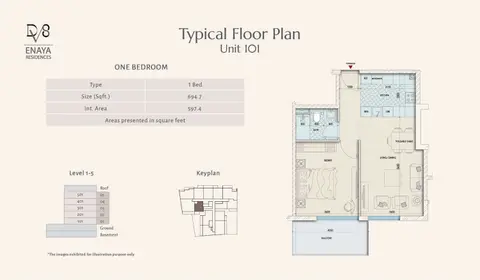 Floor plan, 1 Bed
