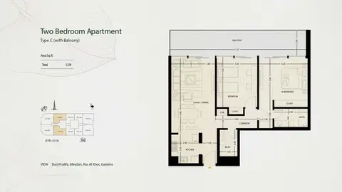 Floor plan, 2 Bed