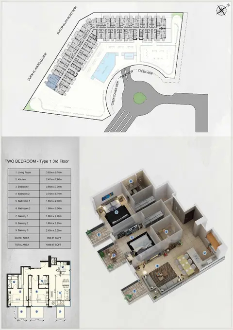 Floor plan, 2 Bed