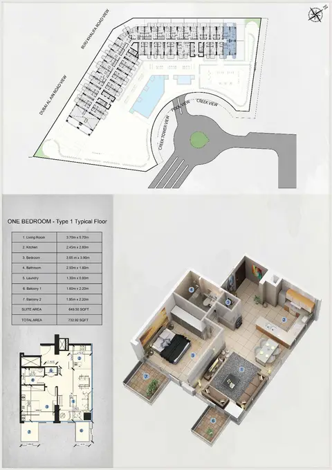 Floor plan, 1 Bed