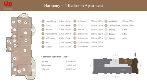 Floor plan, 4 Bed