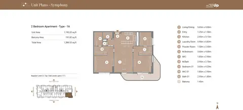 Floor plan, 2 Bed
