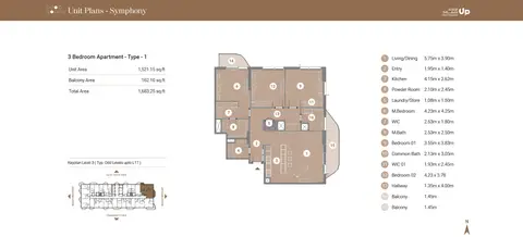 Floor plan, 3 Bed