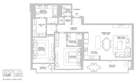 Floor plan, 2 Bed