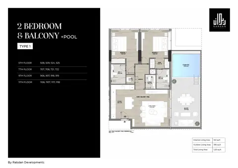 Floor plan, 2 Bed