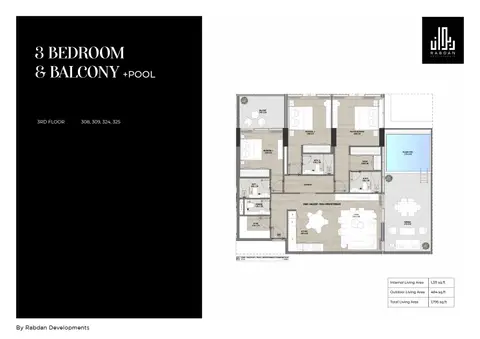Floor plan, 3 Bed