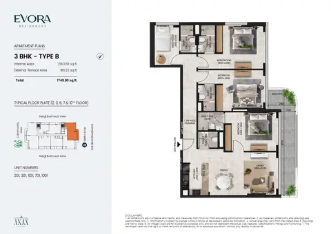 Floor plan, 3 Bed