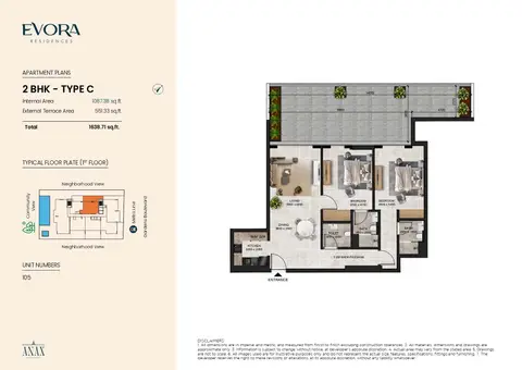 Floor plan, 2 Bed