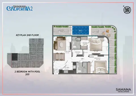 Floor plan, 2 Bed
