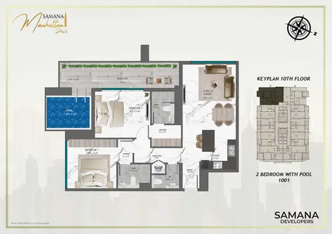 Floor plan, 2 Bed