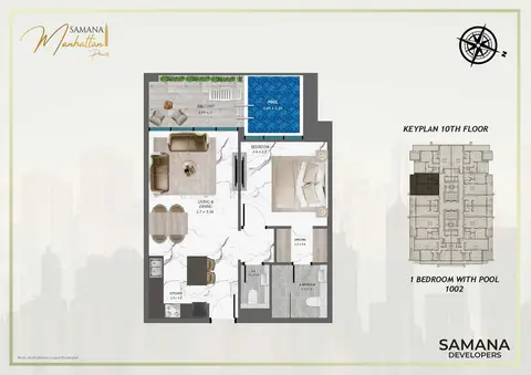 Floor plan, 1 Bed