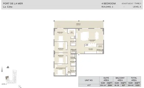 Floor plan, 4 Bed