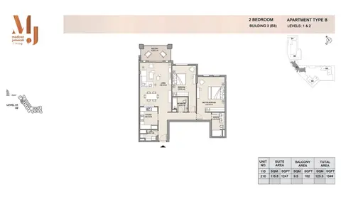 Floor plan, 2 Bed