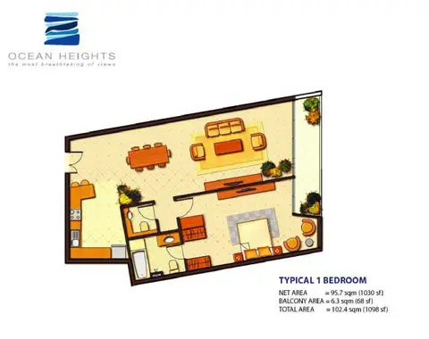 Floor plan, 1 Bed