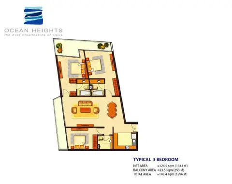 Floor plan, 3 Bed