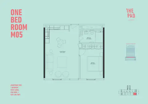 Floor plan, 1 Bed