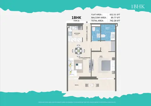Floor plan, 1 Bed