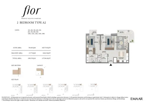 Floor plan, 2 Bed