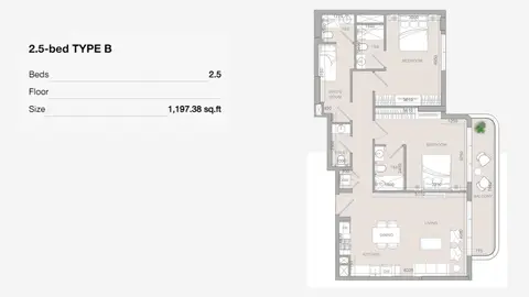 Floor plan, 2 Bed
