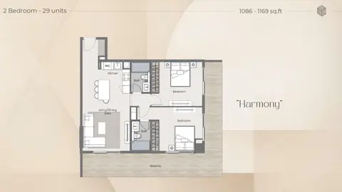Floor plan, 2 Bed