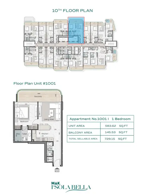 Floor plan, 1 Bed