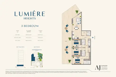 Floor plan, 3 Bed