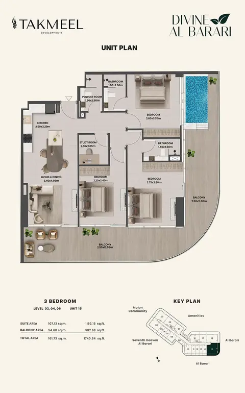 Floor plan, 3 Bed