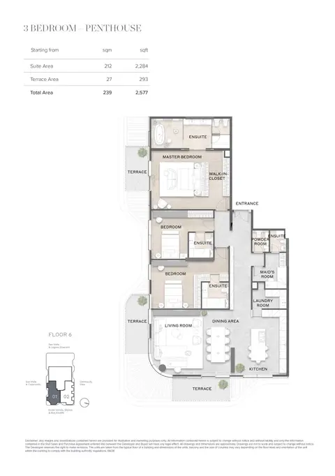 Floor plan, 3 Bed