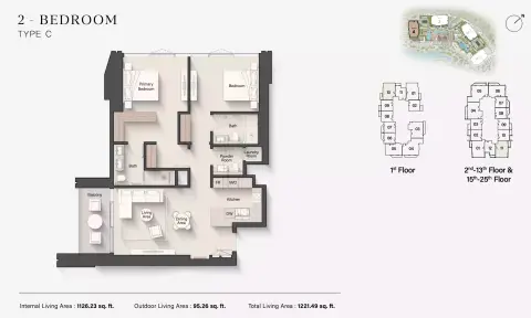 Floor plan, 2 Bed