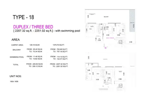 Floor plan, 3 Bed