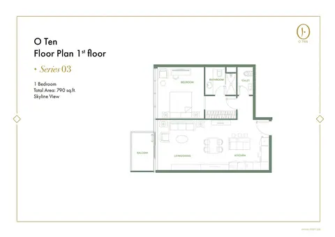 Floor plan, 1 Bed
