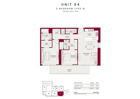 Floor plan, 2 Bed