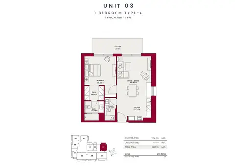 Floor plan, 1 Bed