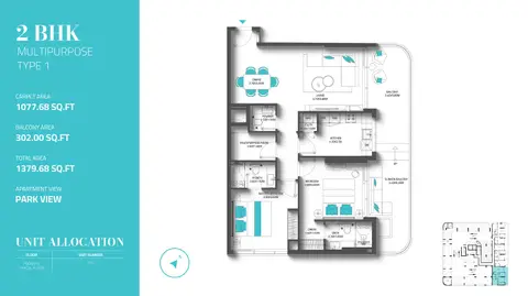 Floor plan, 2 Bed