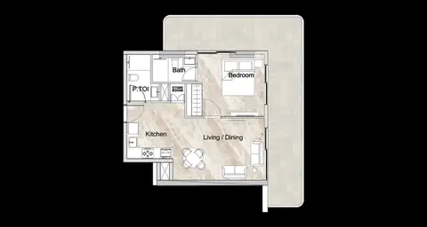 Floor plan, 1 Bed