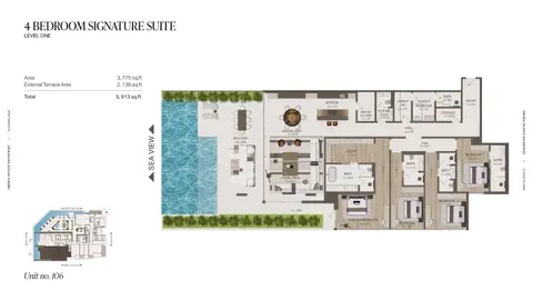 Floor plan, 4 Bed